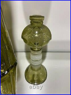 Vintage Empoli Italian Green Lady Glass Decanter Smirk Art Glass