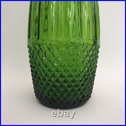 Vintage Empoli Italian Large Green Decanter Genie Bottle 60's MCM Exc Cond