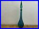 Vintage-Empoli-Italy-Genie-Bottle-Decanter-22-Blue-Teal-Bubble-Hobnail-Stopper-01-wzw