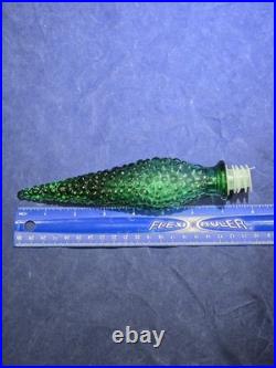 Vintage Empoli Italy Green Genie Bottle Decanter Wax Drip Hobnail Stopper