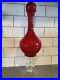 Vintage-Empoli-Rare-Red-Glass-Butterfly-Monarch-Decanter-Wine-Pitcher-Italy-MCM-01-uzt