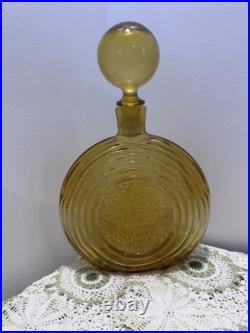 Vintage Empoli Rossini Amber Glass Decanter with Embossed Eagle, 1970s