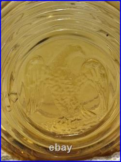 Vintage Empoli Rossini Amber Glass Decanter with Embossed Eagle, 1970s