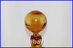 Vintage Empoli Rossini Embossed Eagle Amber Glass Decanter Bottle Original Stick