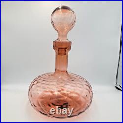 Vintage Empoli School Cellini Masterpieces Pink Genie Bottle Glass Italy Italian