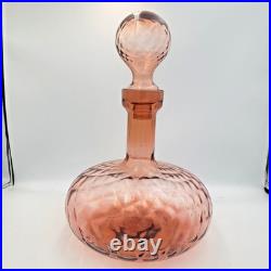 Vintage Empoli School Cellini Masterpieces Pink Genie Bottle Glass Italy Italian
