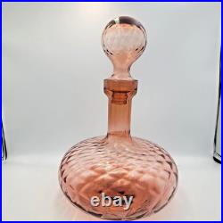 Vintage Empoli School Cellini Masterpieces Pink Genie Bottle Glass Italy Italian