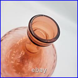 Vintage Empoli School Cellini Masterpieces Pink Genie Bottle Glass Italy Italian