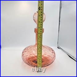 Vintage Empoli School Cellini Masterpieces Pink Genie Bottle Glass Italy Italian