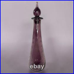 Vintage Empoli Style Amethyst Purple Glass Genie Decanter Stopper 15 MCM Italy