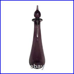 Vintage Empoli Style Amethyst Purple Glass Genie Decanter Stopper 15 MCM Italy