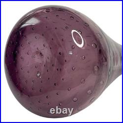 Vintage Empoli Style Amethyst Purple Glass Genie Decanter Stopper 15 MCM Italy Vintage Empoli Style Amethyst Purple Glass Genie Decanter Stopper 15 MCM Italy