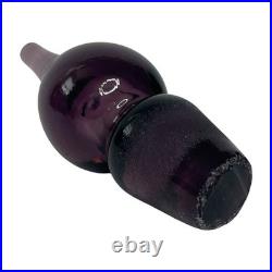 Vintage Empoli Style Amethyst Purple Glass Genie Decanter Stopper 15 MCM Italy