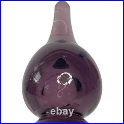 Vintage Empoli Style Amethyst Purple Glass Genie Decanter Stopper 15 MCM Italy