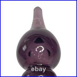 Vintage Empoli Style Amethyst Purple Glass Genie Decanter Stopper 15 MCM Italy