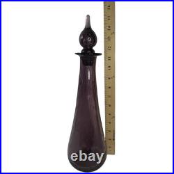Vintage Empoli Style Amethyst Purple Glass Genie Decanter Stopper 15 MCM Italy