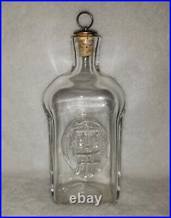 Vintage Erik Hoglund Kosta Boda Art Glass Face Liquor Decanter Bottle Sweden