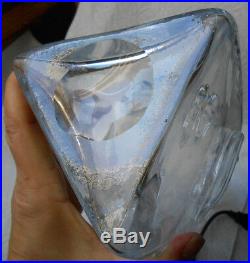 Vintage Erik Hoglund Sweden Boda Triangular Glass Medallion Carafe