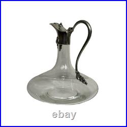 Vintage Etain Fait Main Jean Goardere Pewter & Glass Decanter with ornate detail