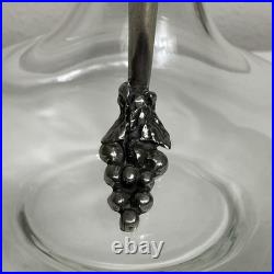 Vintage Etain Fait Main Jean Goardere Pewter & Glass Decanter with ornate detail