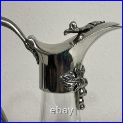 Vintage Etain Fait Main Jean Goardere Pewter & Glass Decanter with ornate detail