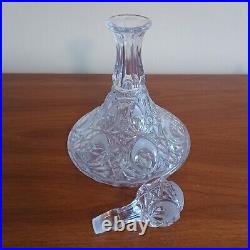 Vintage Etched Decanter Lead Crystal Peedee West Germany 1950's Glass Ware