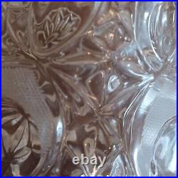 Vintage Etched Decanter Lead Crystal Peedee West Germany 1950's Glass Ware