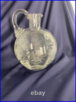 Vintage Etched RJ LaTournous Decanter Glass