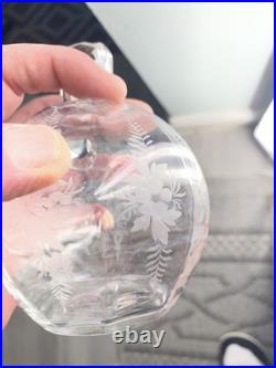 Vintage Etched RJ LaTournous Decanter Glass