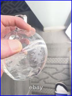 Vintage Etched RJ LaTournous Decanter Glass