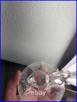 Vintage Etched RJ LaTournous Decanter Glass