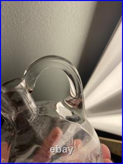 Vintage Etched RJ LaTournous Decanter Glass