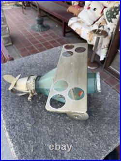 Vintage Extremely Rare Cambridge Glass Blue Satin Airplane Liquor Decanter