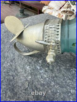 Vintage Extremely Rare Cambridge Glass Blue Satin Airplane Liquor Decanter