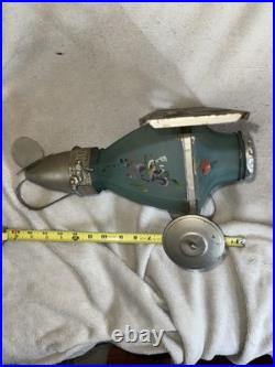 Vintage Extremely Rare Cambridge Glass Blue Satin Airplane Liquor Decanter