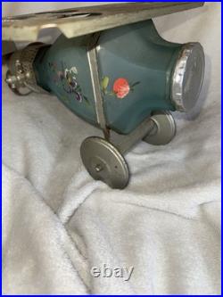 Vintage Extremely Rare Cambridge Glass Blue Satin Airplane Liquor Decanter