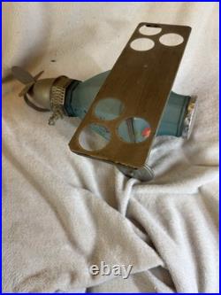 Vintage Extremely Rare Cambridge Glass Blue Satin Airplane Liquor Decanter