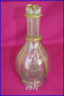 Vintage Fait Main 4 Four Chamber Glass Liquor Decanter Bottle Hand Blown France