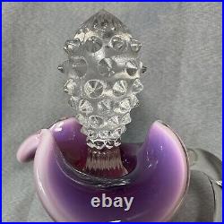 Vintage Fenton Hobnail Plum Opalescent Decanter With Stopper MCM