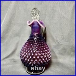 Vintage Fenton Hobnail Plum Opalescent Decanter With Stopper MCM