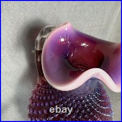 Vintage Fenton Hobnail Plum Opalescent Decanter With Stopper MCM