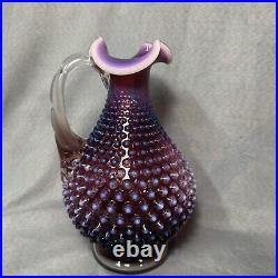 Vintage Fenton Hobnail Plum Opalescent Decanter With Stopper MCM