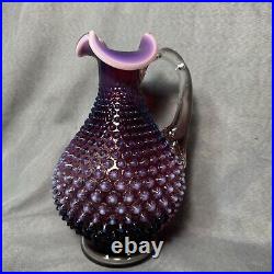 Vintage Fenton Hobnail Plum Opalescent Decanter With Stopper MCM