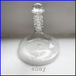 Vintage Four Ring Ships Mariners Decanter Hand Blown Clear Glass with Stopper