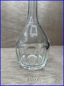 Vintage French Stamped St Louis Cut Crystal Glass Whiskey Liquor Bottle Decanter
