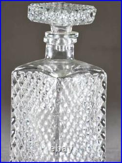 Vintage French whisky decanter with lattice pattern