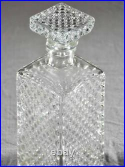 Vintage French whisky decanter with lattice pattern