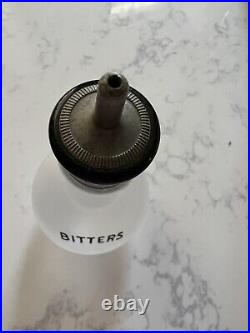 Vintage Frosted Glass Cocktail BITTERS Bottle