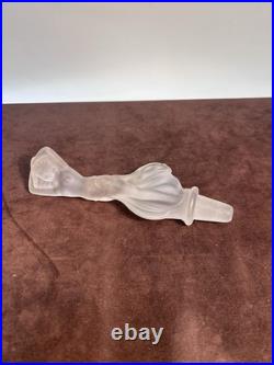 Vintage Frosted Glass Nude Nymph Decanter Stopper Czech Bohemian Art Deco 8