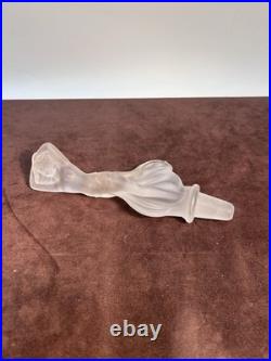 Vintage Frosted Glass Nude Nymph Decanter Stopper Czech Bohemian Art Deco 8